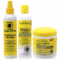 Jamaican Mango & Lime Itch Grow Spray 8Oz With Tingle Shampoo 8Oz & Locking Creme Wax 6Oz (Set Of 3)
