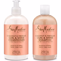 Shea Moisture Coconut Hibiscus Curl & Shine Shampoo 13Oz & Conditioner 13Oz (Set Of 2)