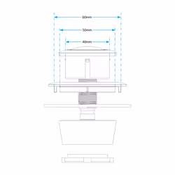 Viva Black Uni Button For Cable Operated Cisterns