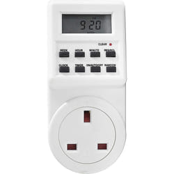 7 Day Digital Timer Switch Socket Mains Plug-In Auto Clock 12/24 Hours