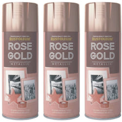 3 x 400ml Metallic Rose Gold Rust-Oleum Multi-Purpose Spray Paint