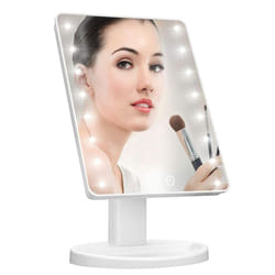 White 16 LED Touch Vanity Mirror Cosmetic light 180Â° Rotation Tray