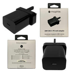 mophie Charger 20W Quick Charge USB C PD Wall Adapter 3 Pin UK Plug Head Only