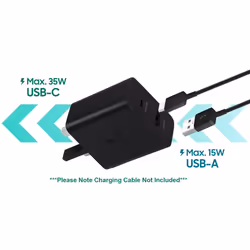 Official Samsung 35W Duo Super Fast Adapter Plug USB-A USB-C EP-TA220 Plug Only
