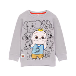 Cocomelon Sweatshirt Kids Babies Toddlers Animal Characters Grey Jumper - 12-18 Months
