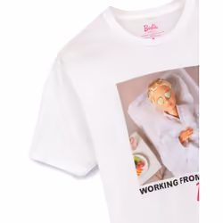Barbie Short Sleeved T-Shirt (Womens White) - X-Large