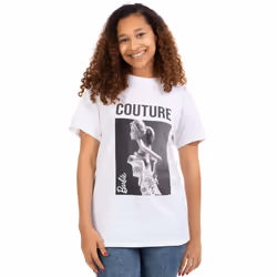 Barbie Short Sleeved T-Shirt (Womens White) - X-Large