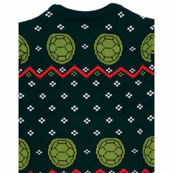 Teenage Mutant Ninja Turtles Christmas Jumper Mens Green Knitted Sweater - XL