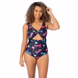 Barbie 1 Piece Swimming Costume (Womens Multicoloured) - Small