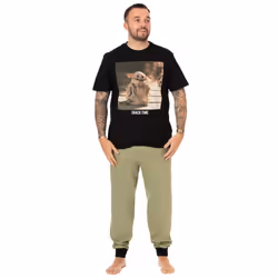 Star Wars Short Sleeve Long Leg Pyjama Set (Mens Black) - Small