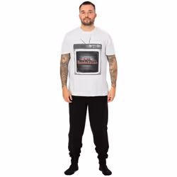 Marvel Short Sleeve Long Leg Pyjama Set (Mens White) - Large