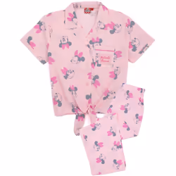 Disney Short Sleeve Long Leg Pyjama Set (Girls Pink) - 8-9 Years