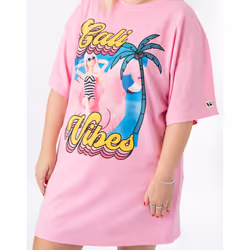 Barbie Short Sleeve Skater Dress (Womens Pink) - Small