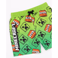Minecraft Swim Shorts (Boys Green) - 7-8 Years