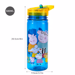 Peppa Pig 580ml Water Bottle Made of Durable Tritan Reusable BPA Free