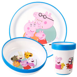 Peppa Pig 3pcs Bicolor Set Plate, Bowl & Tumbler, BPA Free