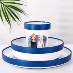 Frozen 3pcs Bicolor Set Plate, Bowl & Tumbler, BPA Free