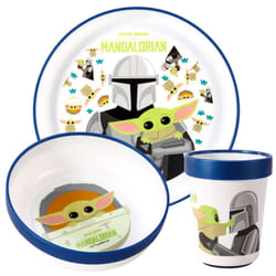 Star Wars Mandalorian 3pcs Bicolor Set Plate, Bowl & Tumbler, BPA Free
