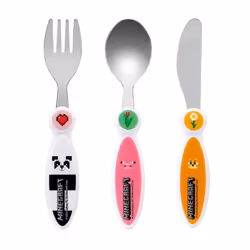 Minecraft Girl Children's Kids 3pcs Cutlery Set
