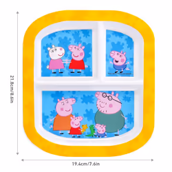 Peppa Pig 3 Section Childrens Divided Breakfast Lunch Dinner Plate