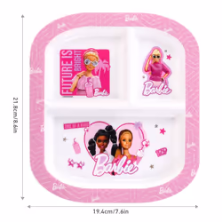 Barbie 3 Section Childrens Divided Breakfast Lunch Dinner Plate