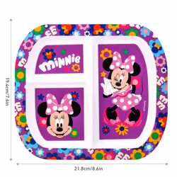 Minnie Mouse 3 Section Childrens Divided Breakfast Lunch Dinner Plate