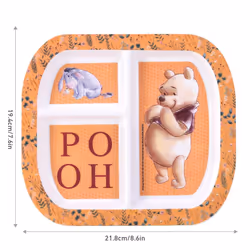 Winnie The Pooh 3 Section Divided Breakfast Lunch Dinner Plate