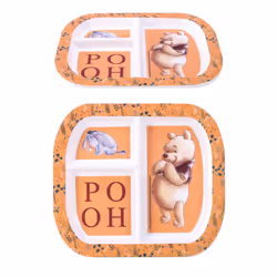 Winnie The Pooh 3 Section Divided Breakfast Lunch Dinner Plate