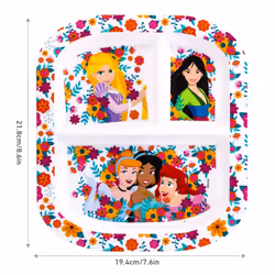 Disney Princess 3 Section Divided Breakfast Lunch Dinner Plate