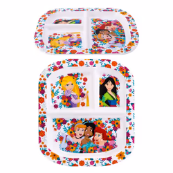 Disney Princess 3 Section Divided Breakfast Lunch Dinner Plate