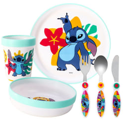 Stitch Kids 6 Piece Dinner Set - Plate/Bowl/Cup/Knife/Fork/Spoon
