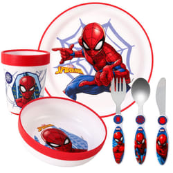 Spiderman Kids 6 Piece Dinner Set - Plate/Bowl/Cup/Knife/Fork/Spoon