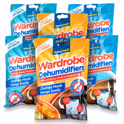 SOL 6pk Wardrobe Dehumidifier Hanging Bags Prevent Damp Mould Condensation