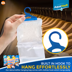 SOL 6pk Wardrobe Dehumidifier Hanging Bags Prevent Damp Mould Condensation