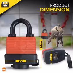 40mm Weatherproof Padlock with Key - 2 x 40mm