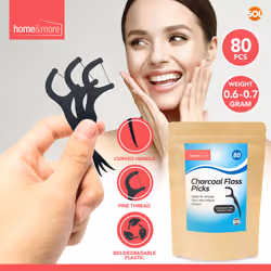 80 Charcoal Dental Floss Sticks Interdental Tooth Harp Teeth Oral Care