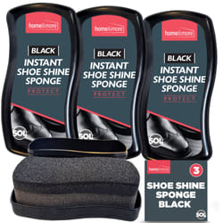 3pk Instant Shoe Shine Sponge Black | Leather Boot Polish