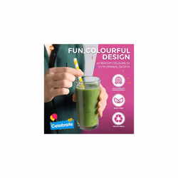 100pk Colourful Bubble Tea Straws 21cm | Large & Thick Paper Straws Drinking Paper That Won't Go Soggy | Large Boba Straws, Biodegradable Milkshake