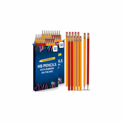 64pk HB Pencils With Rubbers On The End | HB Pencil Pack with Erasers | Writing Pencils for Children I Kids Pencils for Schoo ...