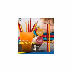 64pk HB Pencils With Rubbers On The End | HB Pencil Pack with Erasers | Writing Pencils for Children I Kids Pencils for School Supplies I School