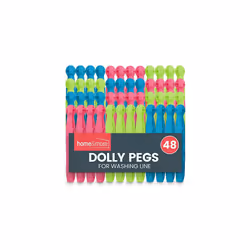 48pk Plastic Dolly Pegs For Washing Line | Heavy Duty Dolly Washing Pegs | Plastic Clothes Pegs for Washing Line | Strong Pla ...