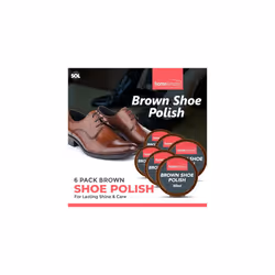 6pk Brown Shoe Polish for Leather 150ml Brown Boot Polish with Beeswax & Carnauba Wax for Lasting Shine Tan Shoe Polish for Leather Dark Brown Shoe