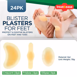 24pk Hydrocolloid Gel Blister Plasters Toes Foot Heel Protect Mix Size