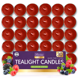 30pk Scented Tea Lights Candles | Various Perfumes - Fresh Berries