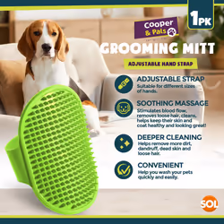 Dog Grooming Mitt Pet Brush | Cat Fur Deshedding - Pack of 1