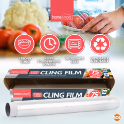 4pk SOL Cling Film for Catering, 4 Rolls - 30cm x 30m | 120m in Total | Cling Film for Food Catering Cling Film Dispenser and Cutter | Storing Food