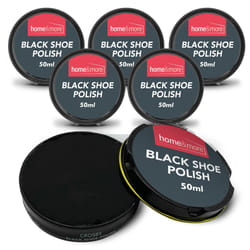 6pk Black Shoe Polish 150ml Black Leather Shoe Polish with Beeswax & Carnauba Wax for Lasting Shine Black Shoe Cream for Leather Black Leather Shoe