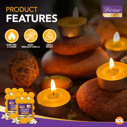 30pk Scented Tea Lights Candles | Various Perfumes - Indulgent Vanilla