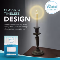 ) Household Dinner Taper Candles Unscented 2x18cm White - 12 candles (1 x12pk