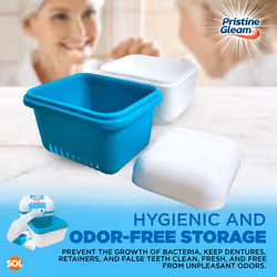 2pk Denture Bath Box, Denture Box for False Teeth Container Full Set